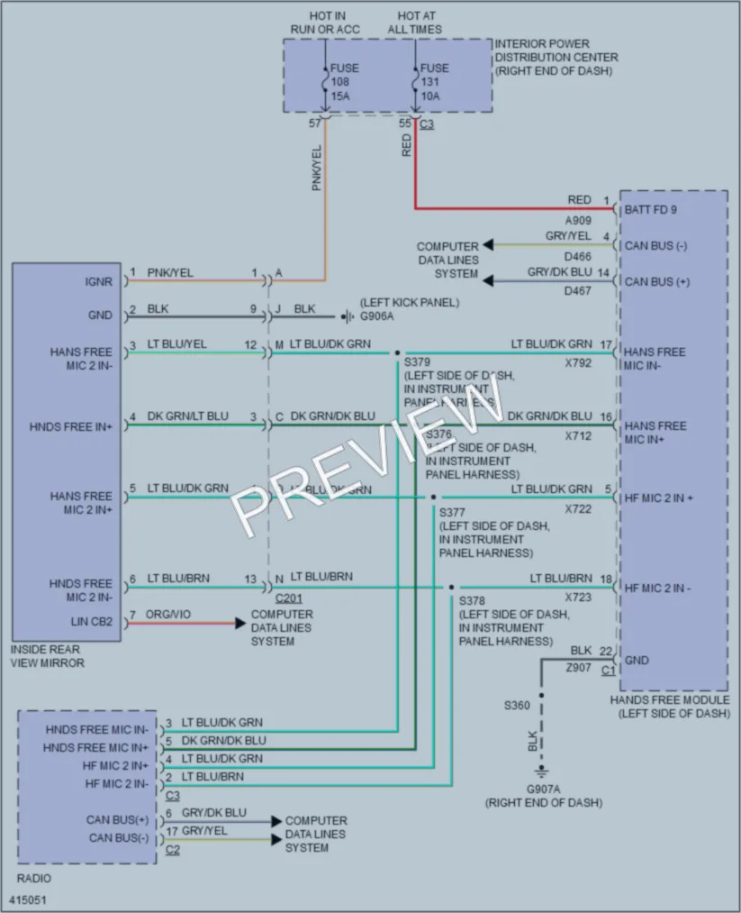 2013 Dodge Journey Power Mirrors wiring diagram preview