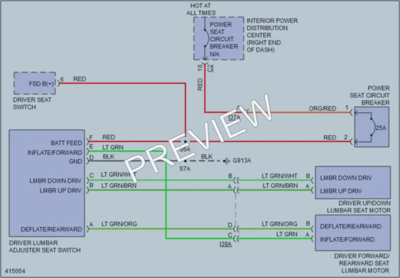 2013 Dodge Journey Power Seats wiring diagram preview