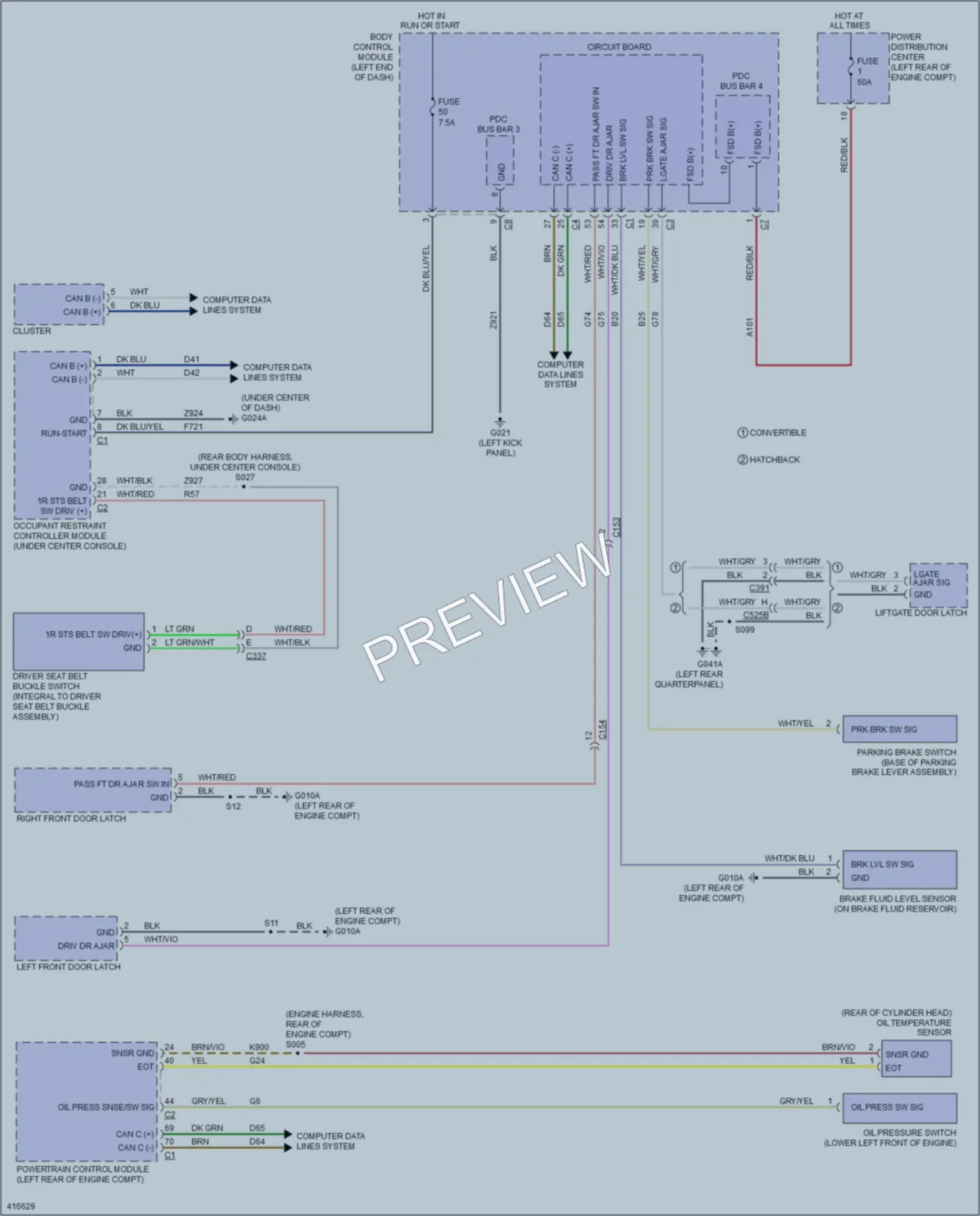 2013 Fiat 500 Warning Systems wiring diagram preview