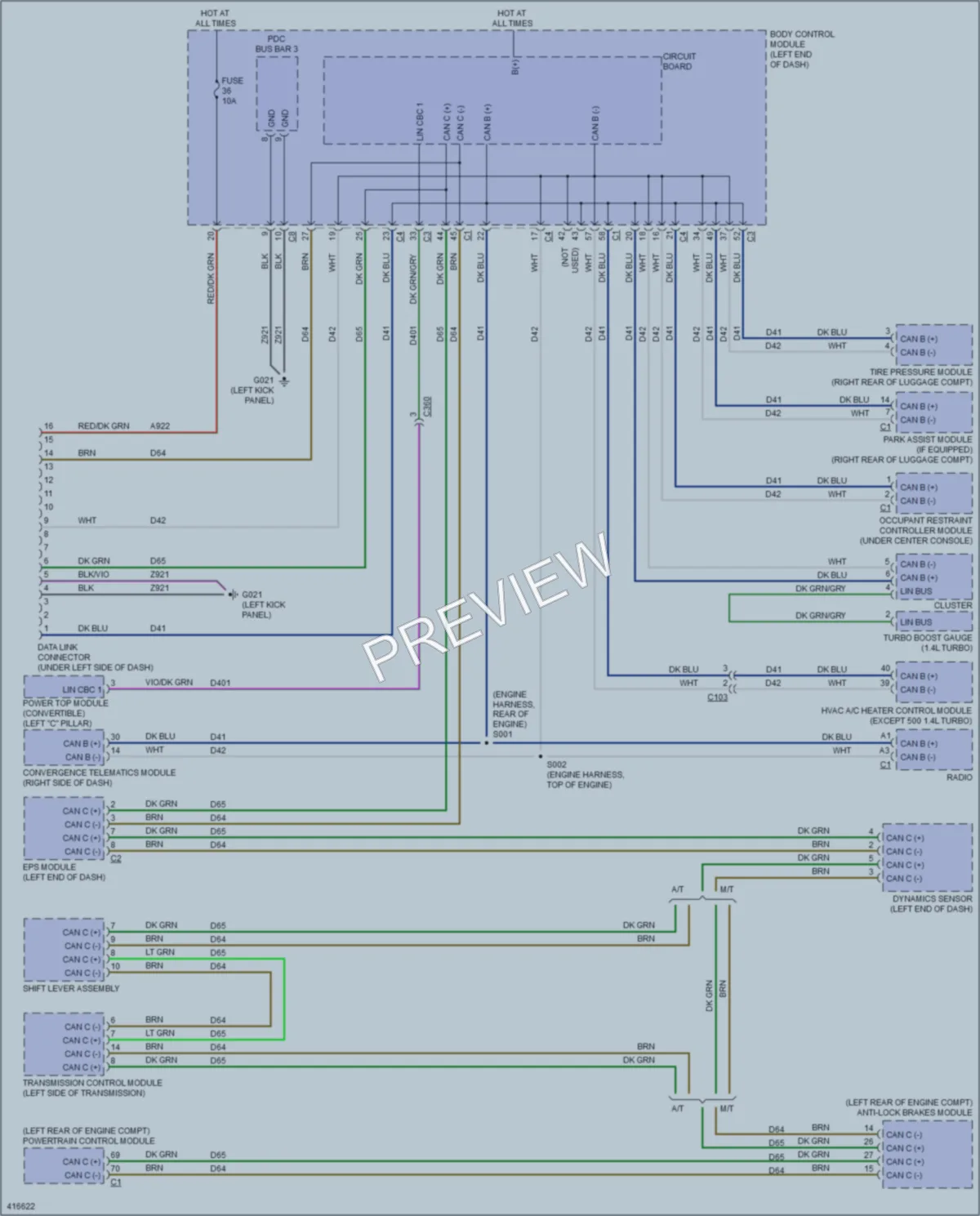 2013 Fiat 500C Computer Data Lines wiring diagram preview