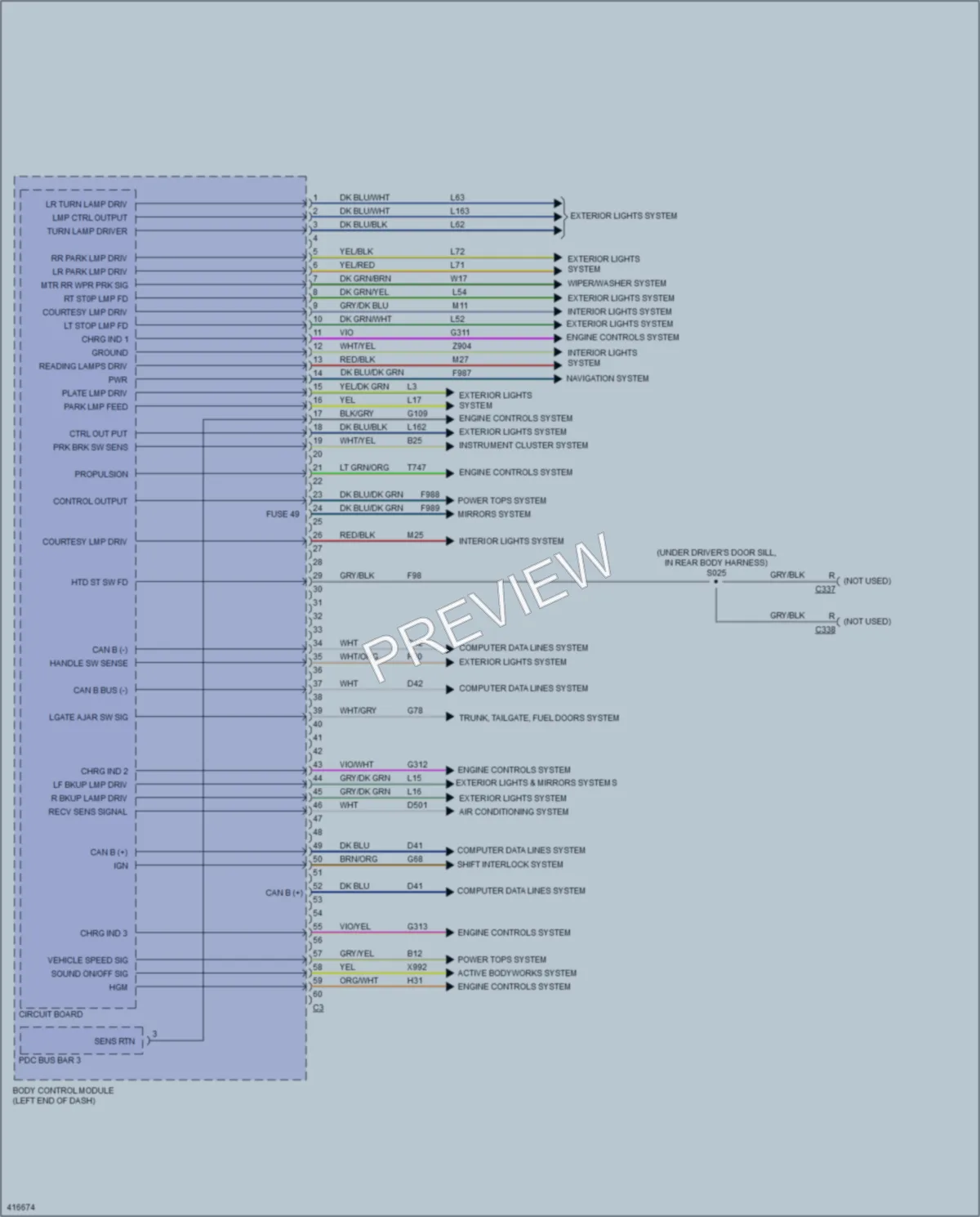 2013 Fiat 500e Body Control Modules wiring diagram preview