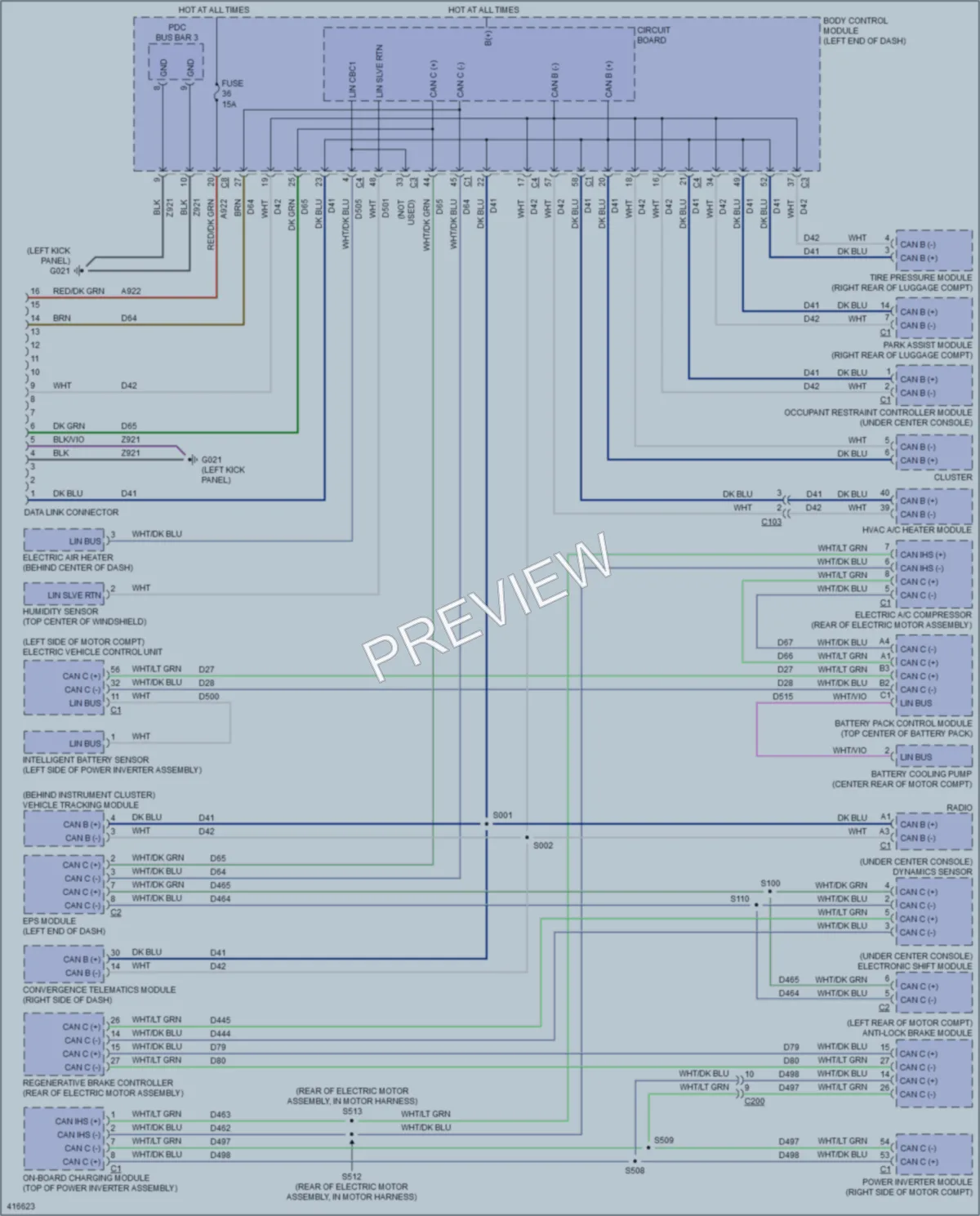 2013 Fiat 500e Computer Data Lines wiring diagram preview
