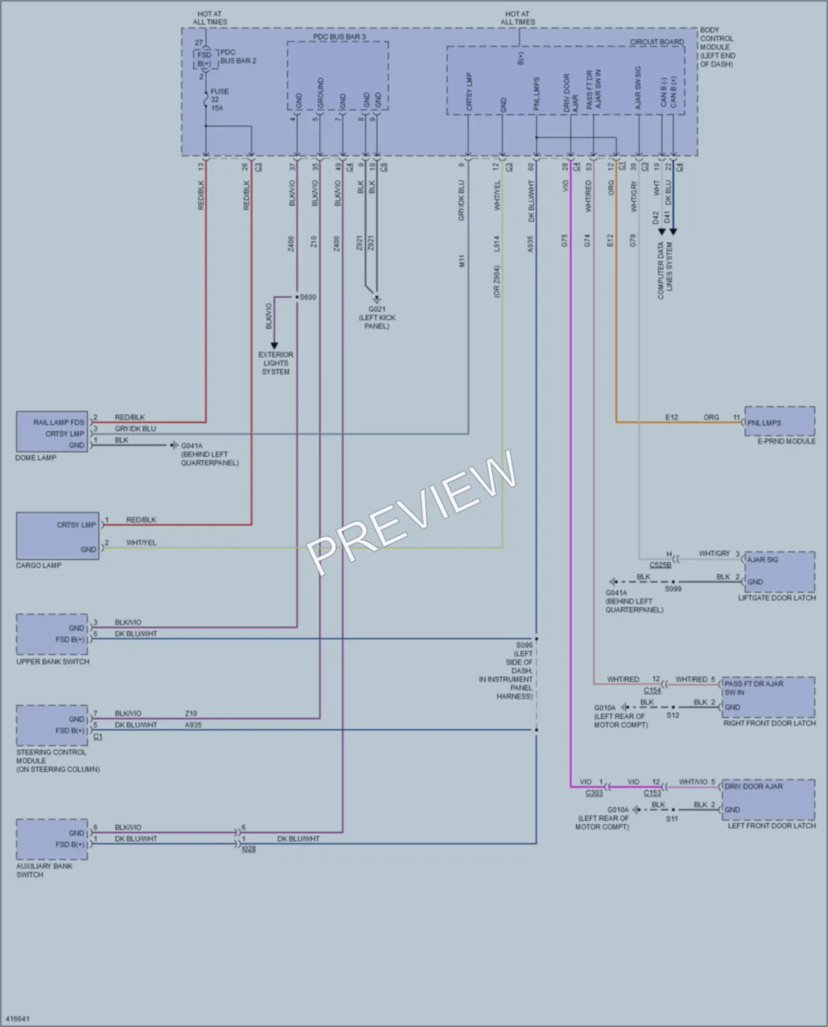 2013 Fiat 500e Interior Lights wiring diagram preview