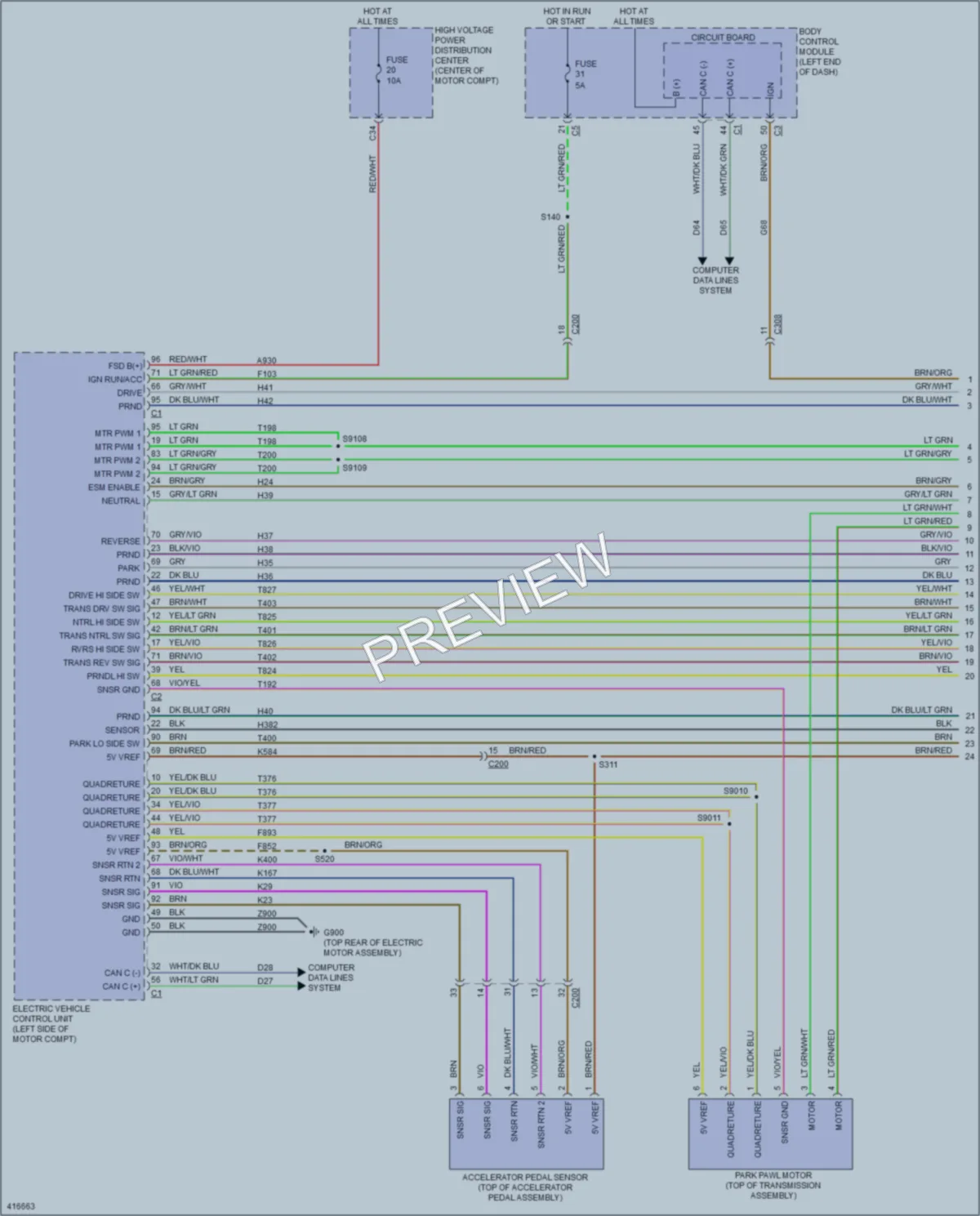 2013 Fiat 500e Transmission wiring diagram preview