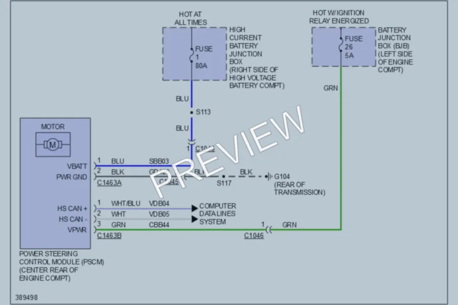 2013 Ford CMaxHybrid Electronic Power Steering wiring diagram preview