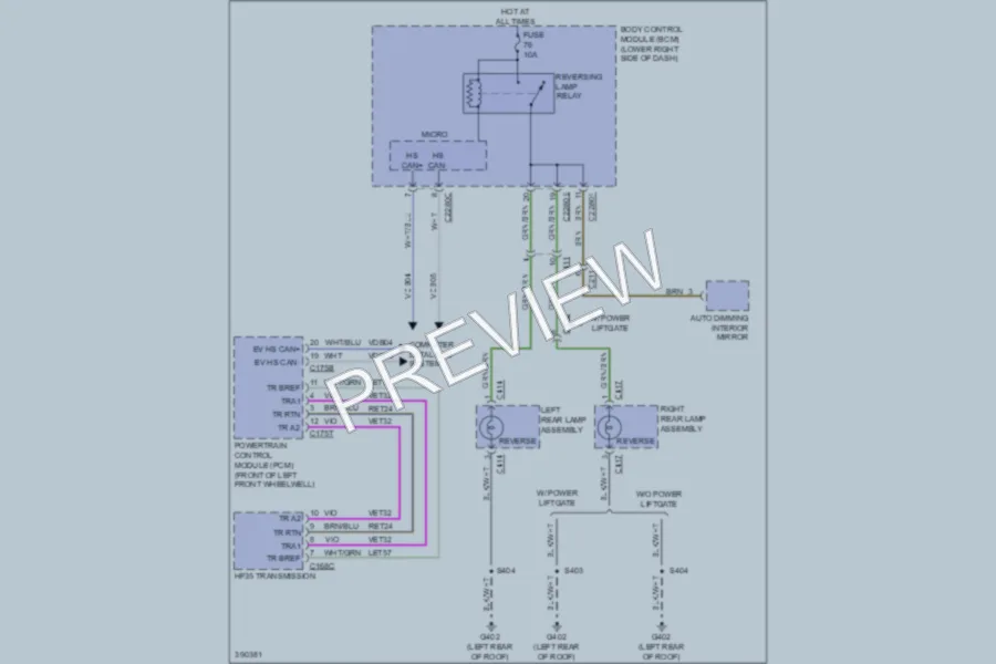 2013 Ford CMaxHybrid Exterior Lights wiring diagram preview