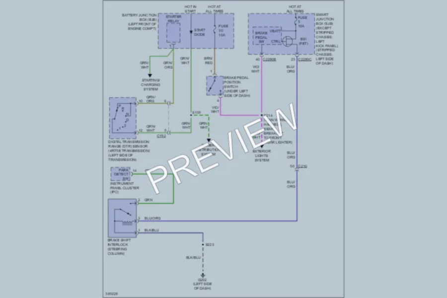 2013 Ford E150ClubWagon Shift Interlock wiring diagram preview