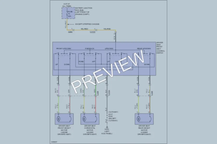 2013 Ford E450Econoline Power Seats wiring diagram preview