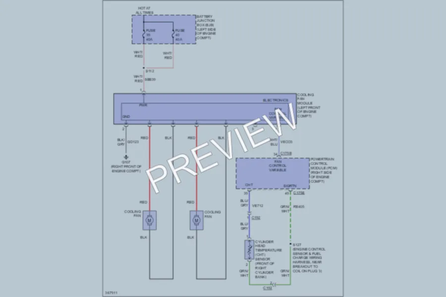 2013 Ford Edge Cooling Fan wiring diagram preview