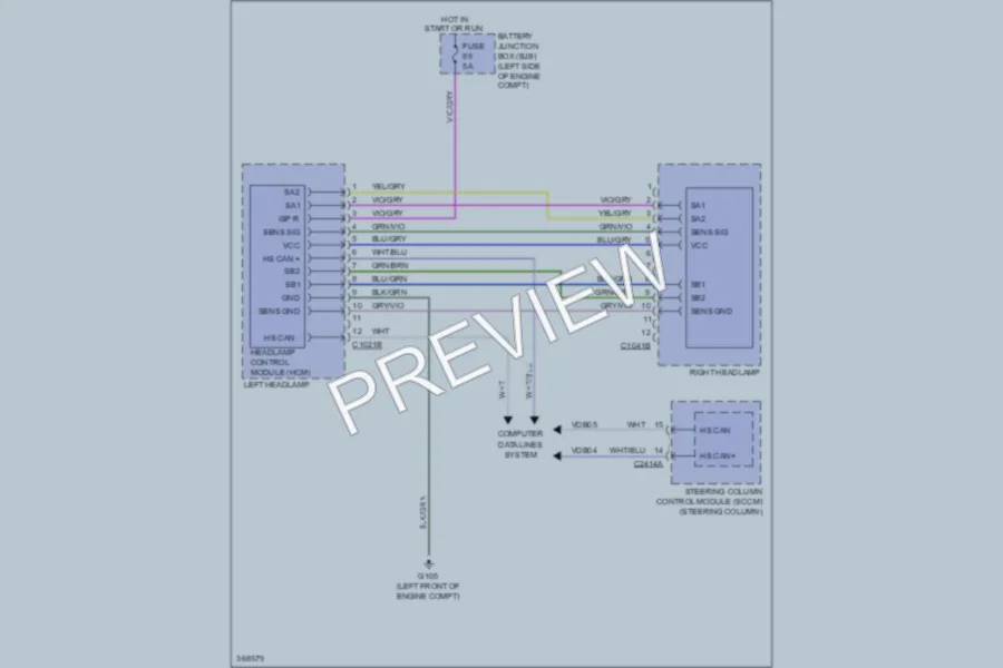 2013 Ford Edge Headlights wiring diagram preview
