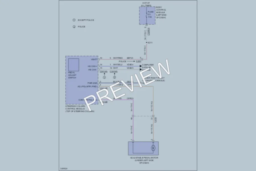 2013 Ford Explorer Power Seats wiring diagram preview