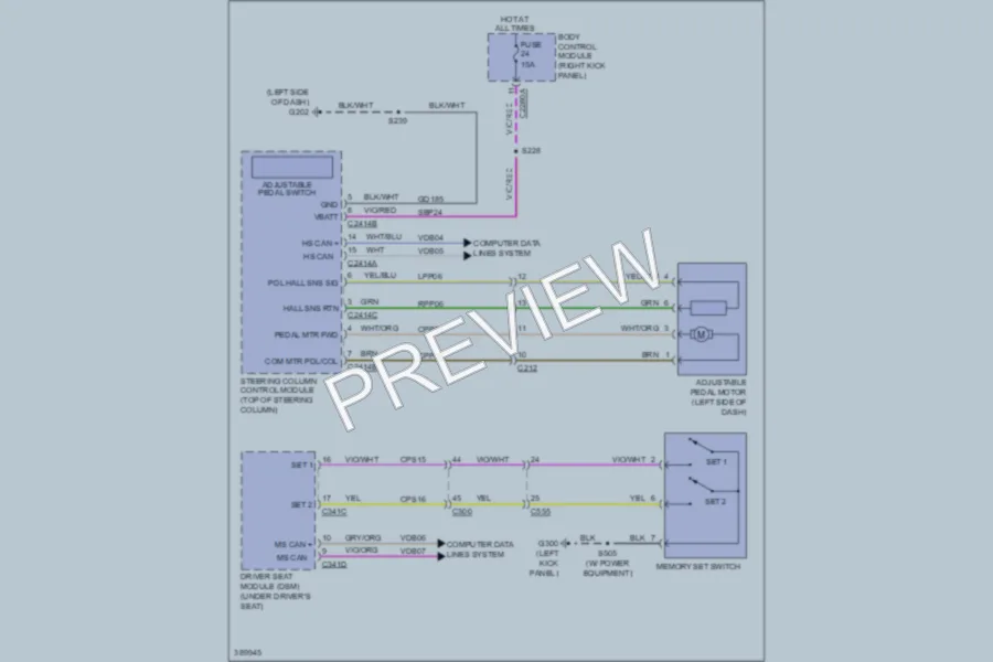 2013 Ford F250Pickup Memory Systems wiring diagram preview