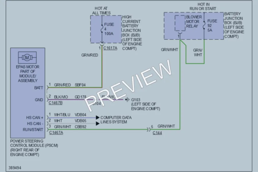 2013 Ford Flex Electronic Power Steering wiring diagram preview