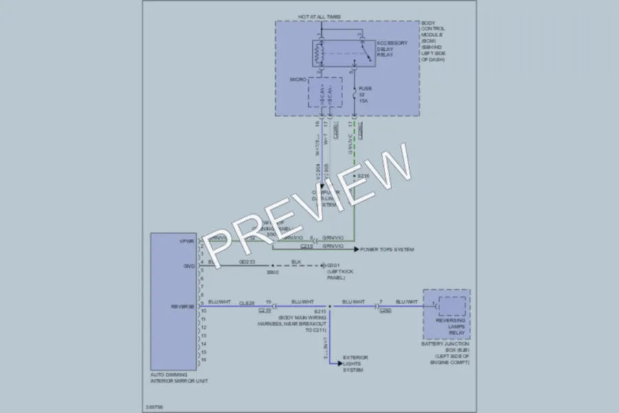 2013 Ford Flex Power Mirrors wiring diagram preview
