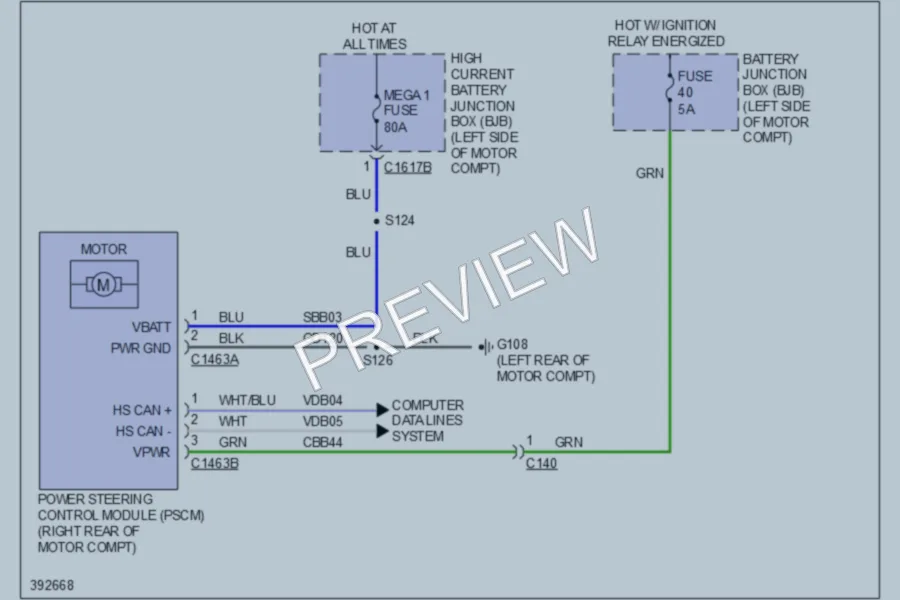 2013 Ford Focus Electronic Power Steering wiring diagram preview
