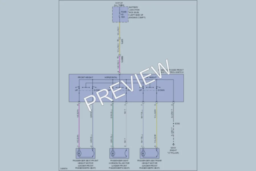 2013 Ford Taurus Power Seats wiring diagram preview