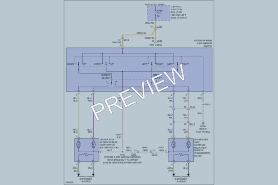 2013 Ford TransitConnect Power Mirrors wiring diagram preview