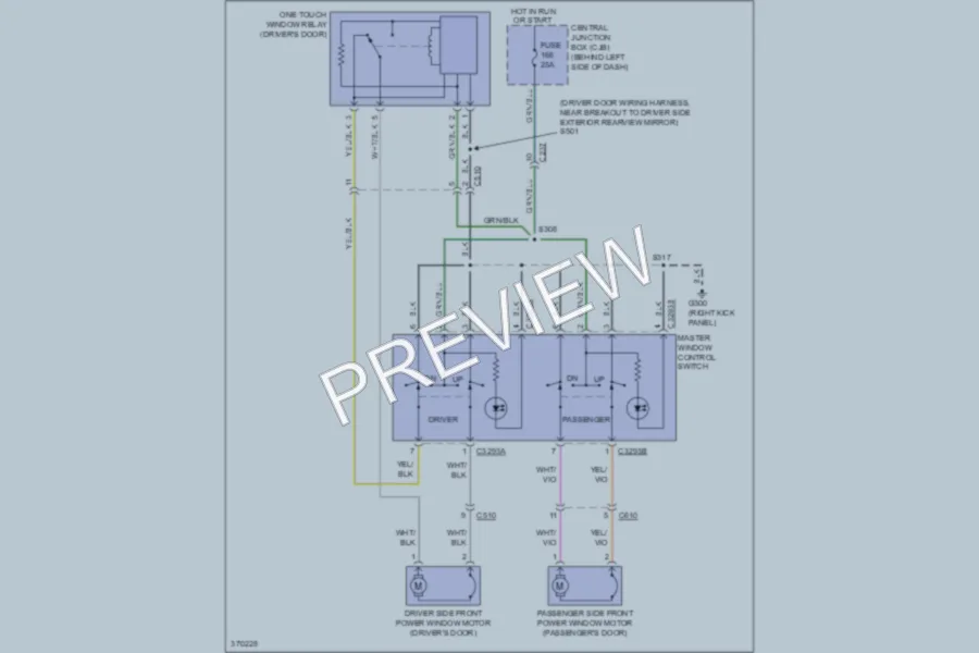 2013 Ford TransitConnect Power Windows wiring diagram preview