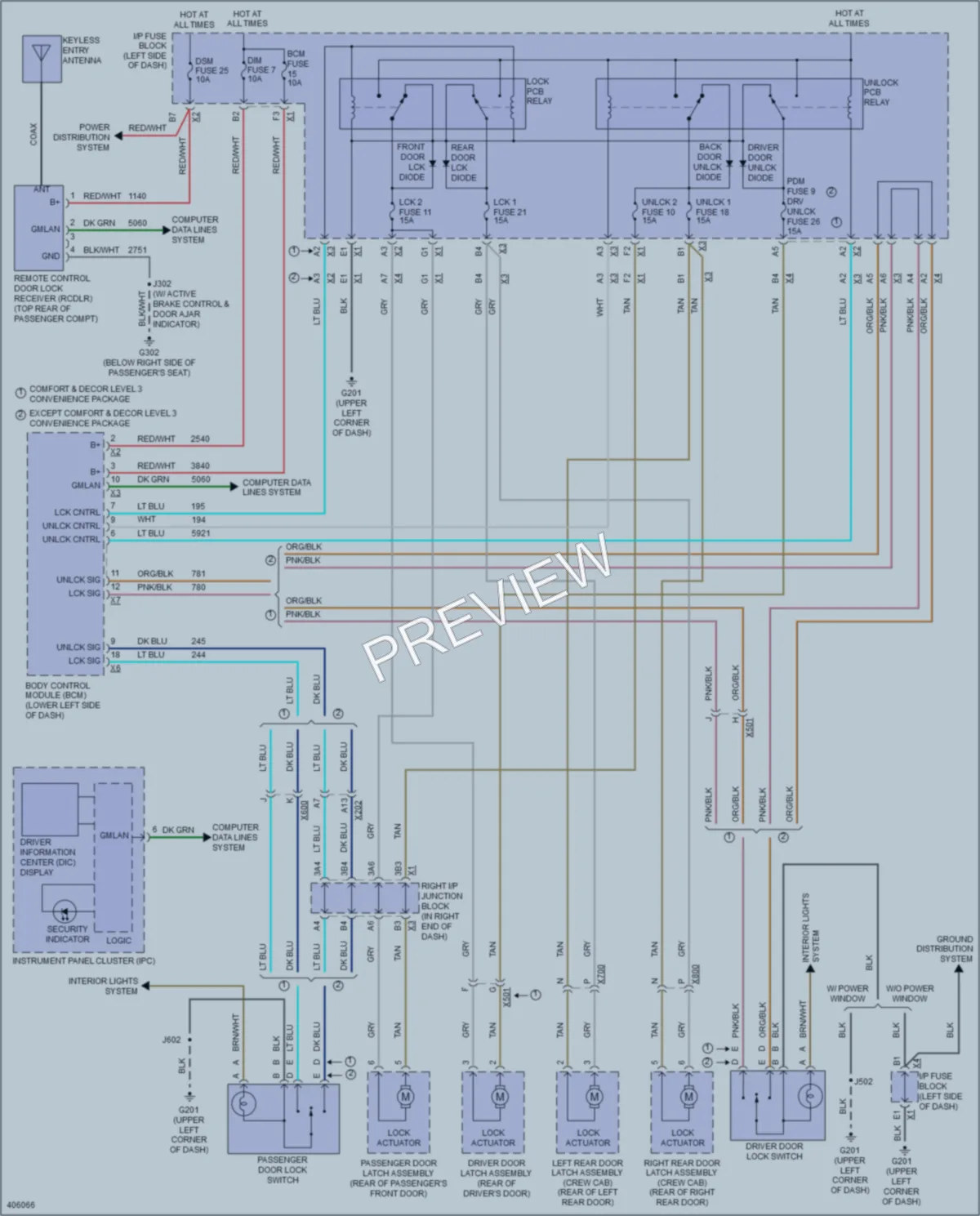 2013 GMC C1500PickupSierra Power Door Locks wiring diagram preview