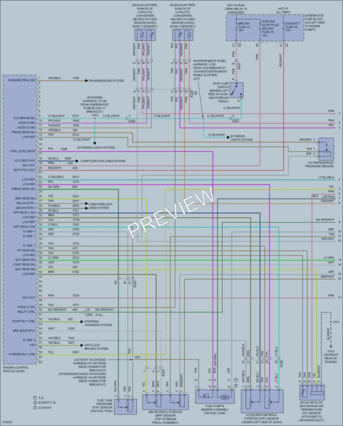 2013 GMC G3500 Engine Performance wiring diagram preview
