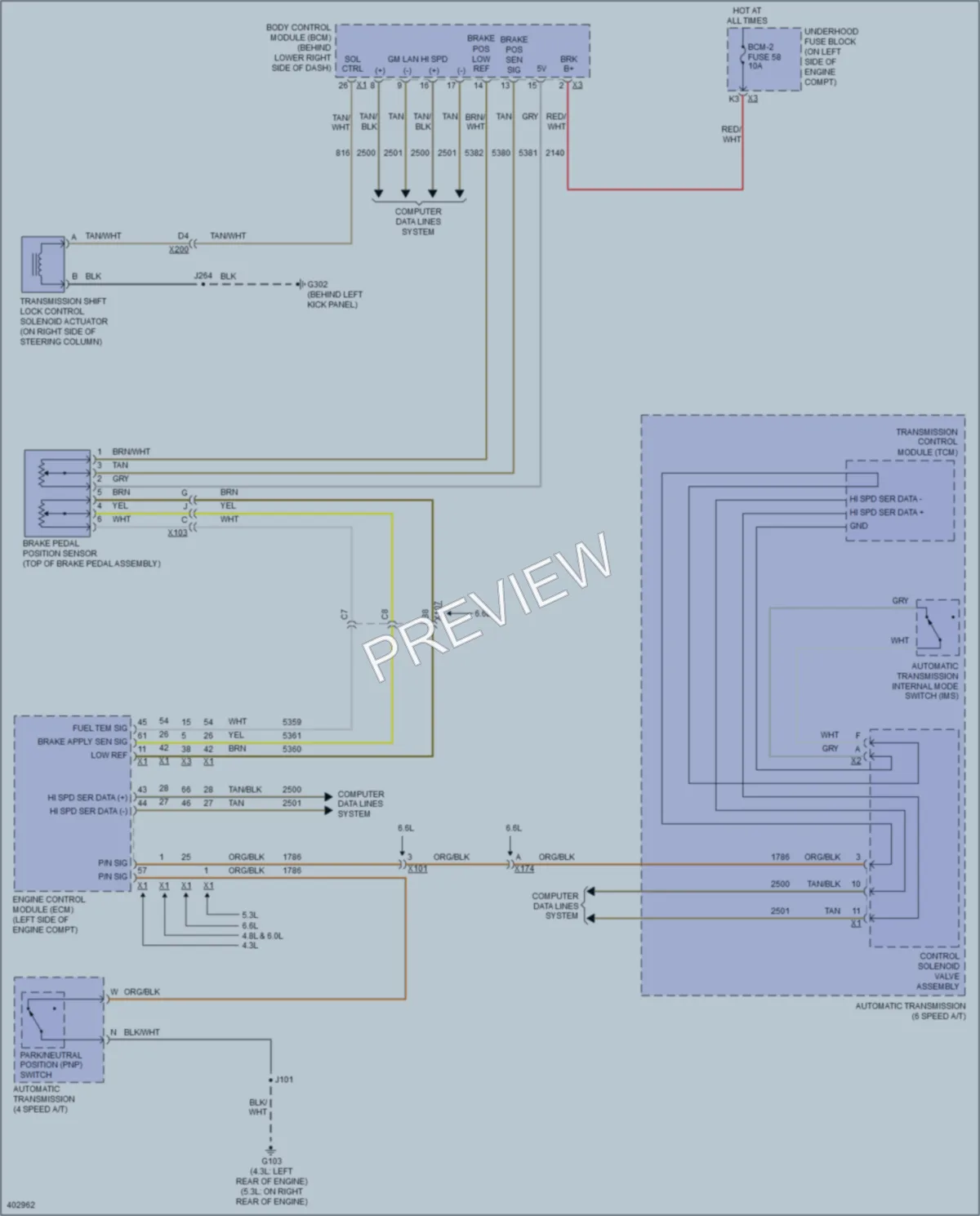 2013 GMC H1500 Shift Interlock wiring diagram preview