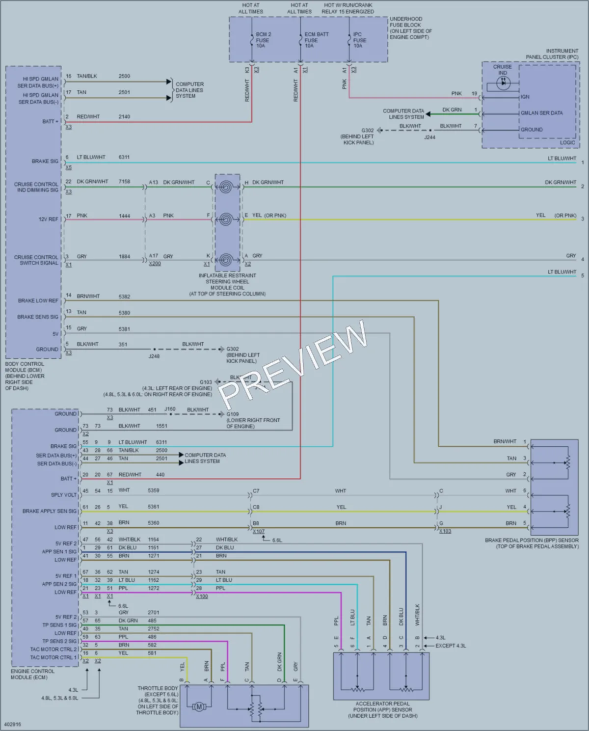 2013 GMC G1500 Cruise Control wiring diagram preview