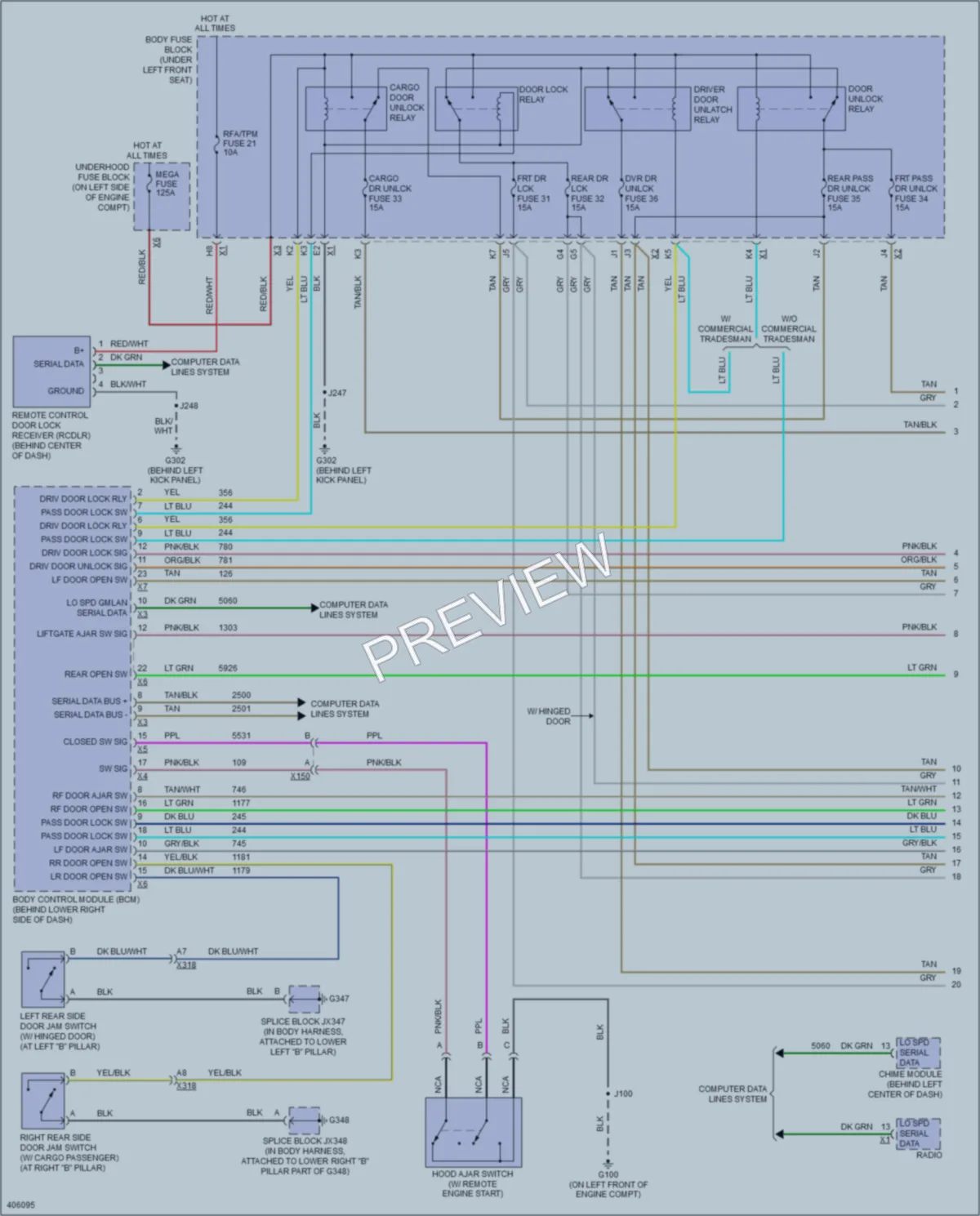 2013 GMC G1500 Power Door Locks wiring diagram preview