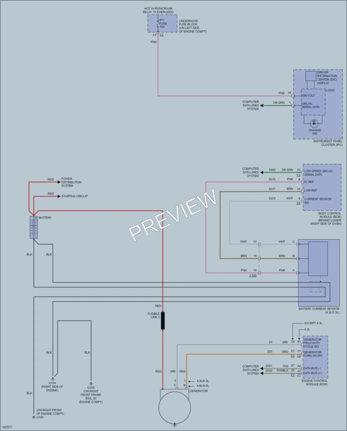 2013 GMC G1500 Starting Charging wiring diagram preview