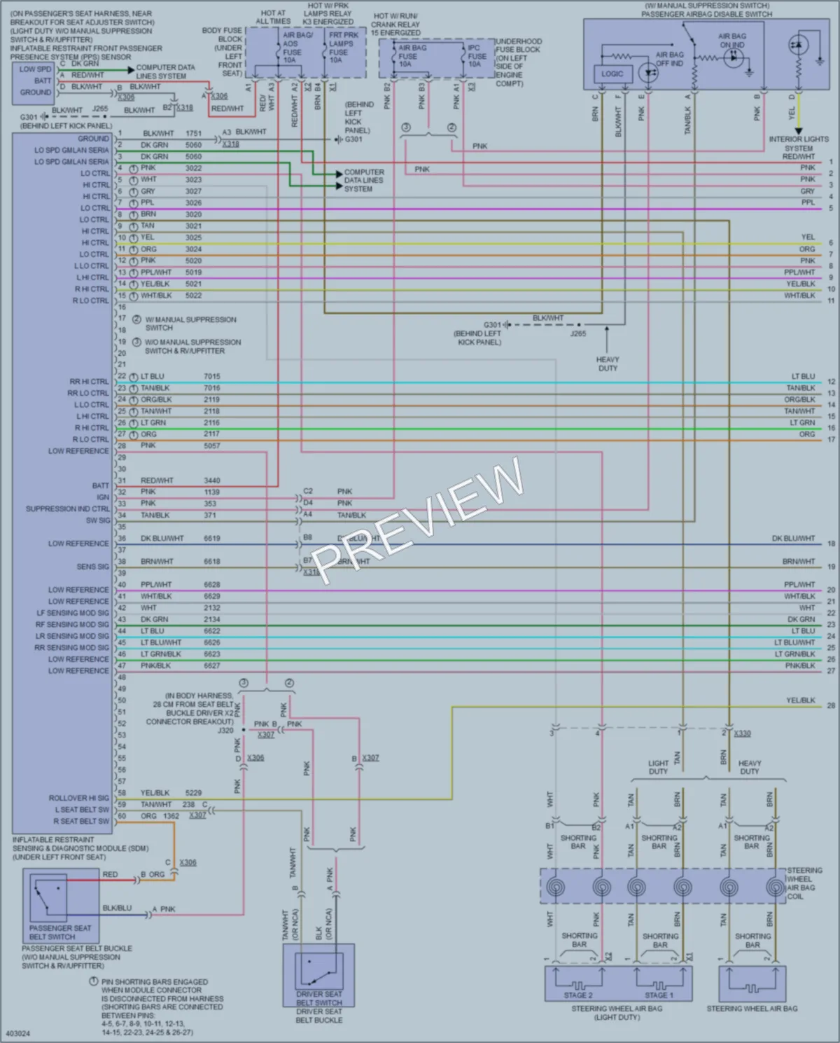 2013 GMC G2500 Supplemental Restraints wiring diagram preview