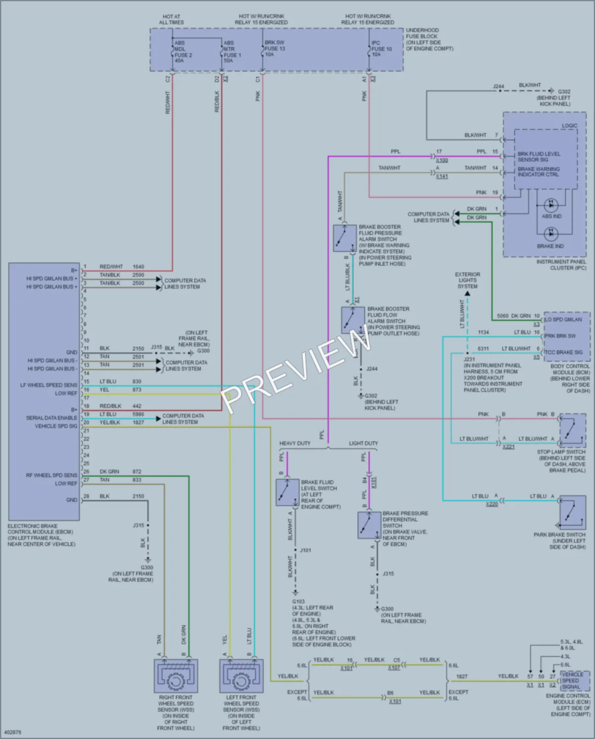 2013 GMC G3500 Anti Lock Brakes wiring diagram preview