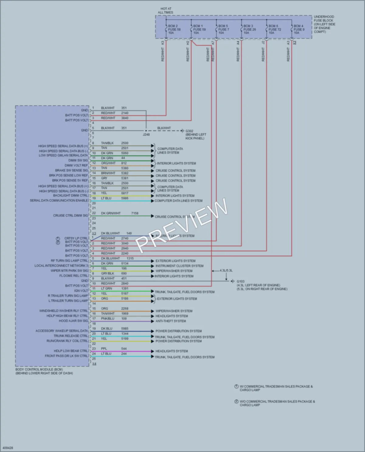 2013 GMC G3500 Body Control Modules wiring diagram preview