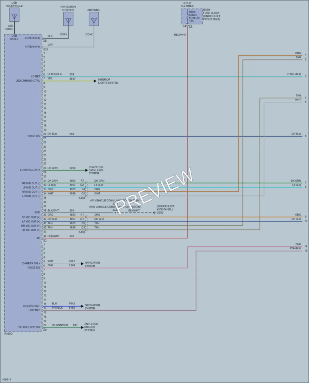 2013 GMC G1500 Navigation wiring diagram preview