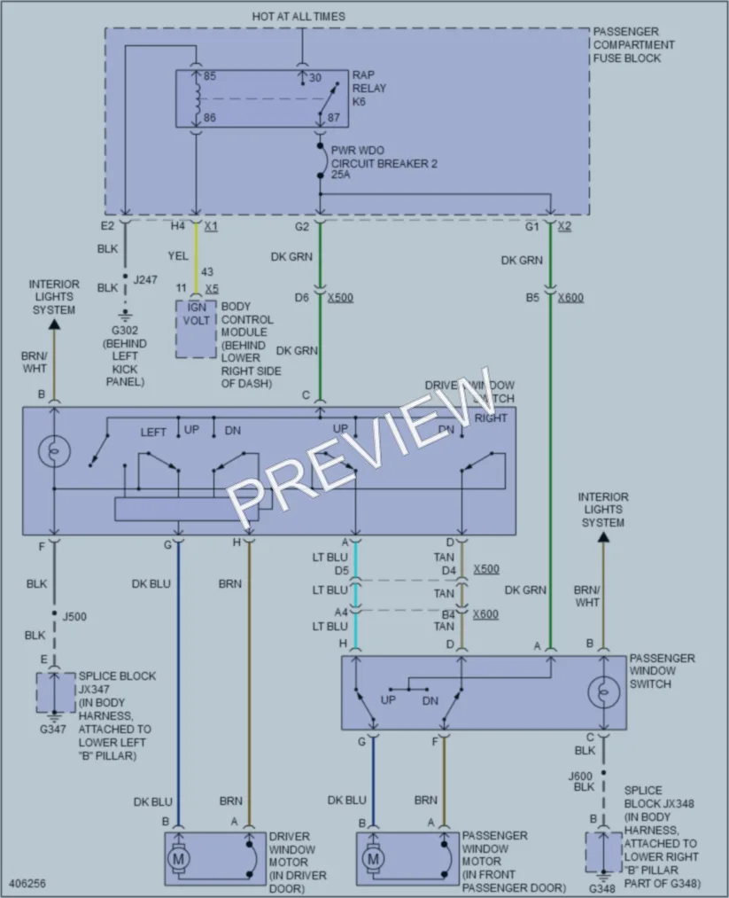 2013 GMC G1500 Power Windows wiring diagram preview