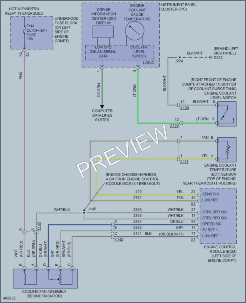 2013 GMC G3500 Cooling Fan wiring diagram preview