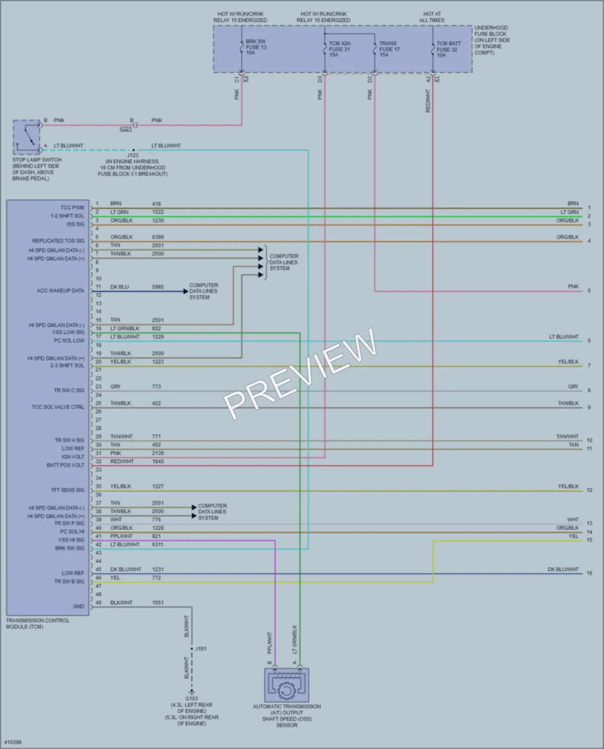 2013 GMC H1500 Transmission wiring diagram preview