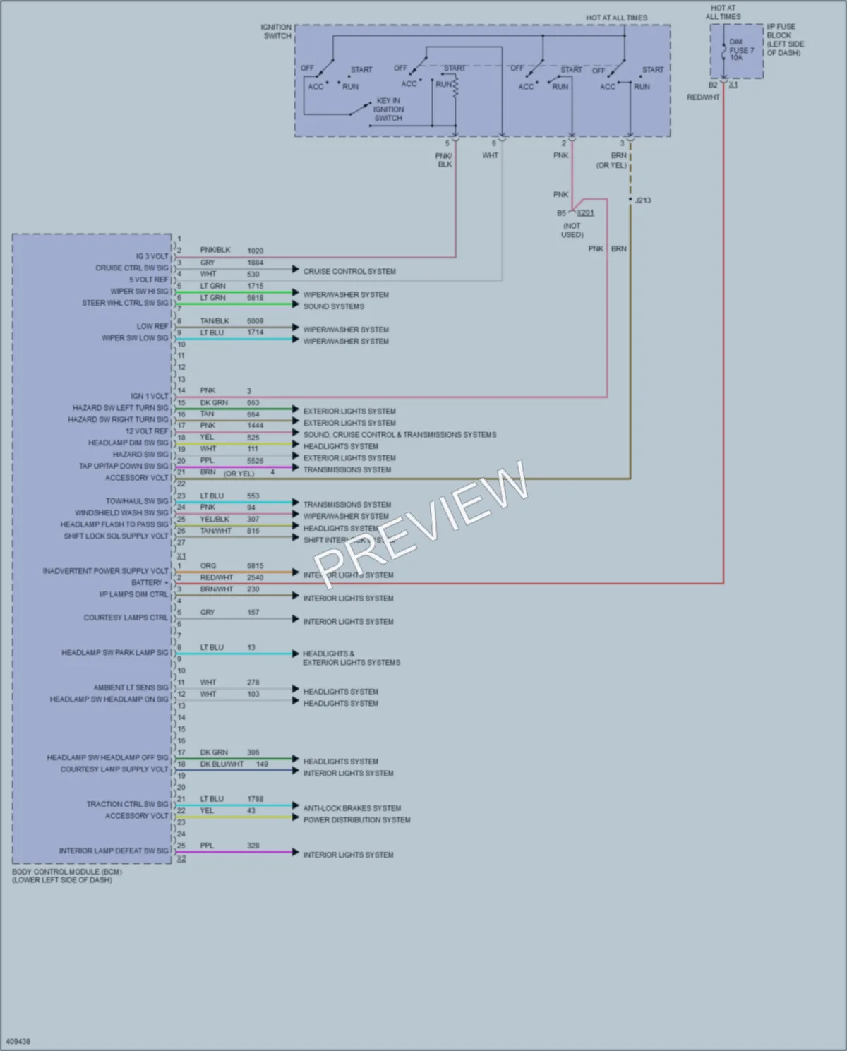 2013 GMC K1500PickupSierra Body Control Modules wiring diagram preview