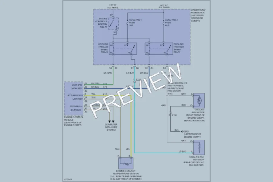 2013 GMC Terrain Cooling Fan wiring diagram preview