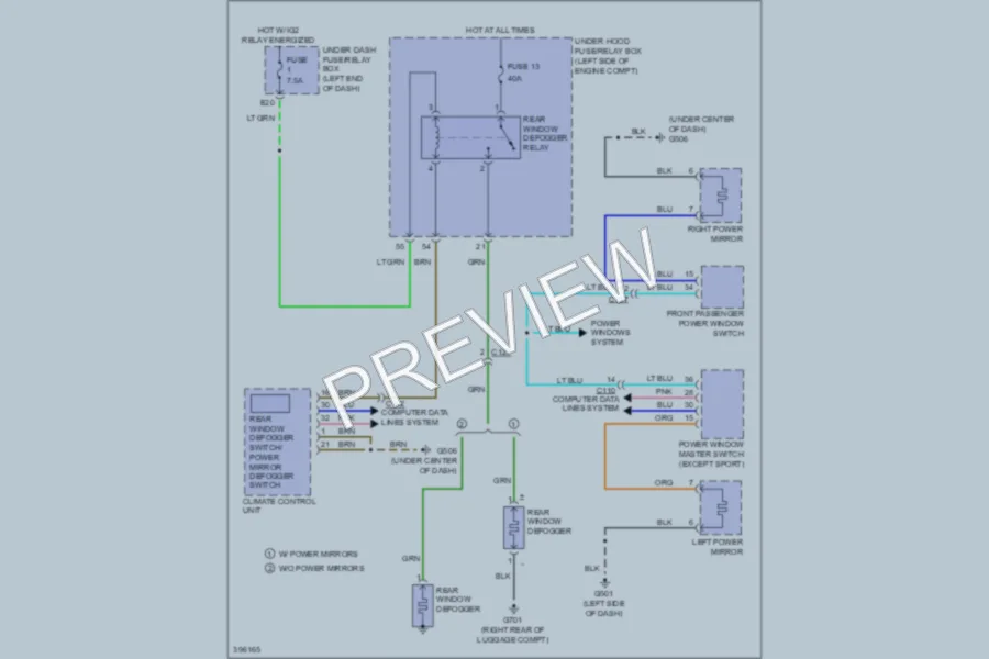 2013 Honda Accord Defoggers wiring diagram preview