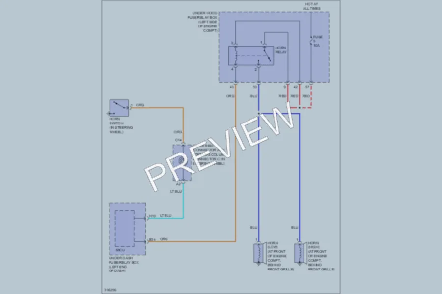 2013 Honda Accord Horn wiring diagram preview