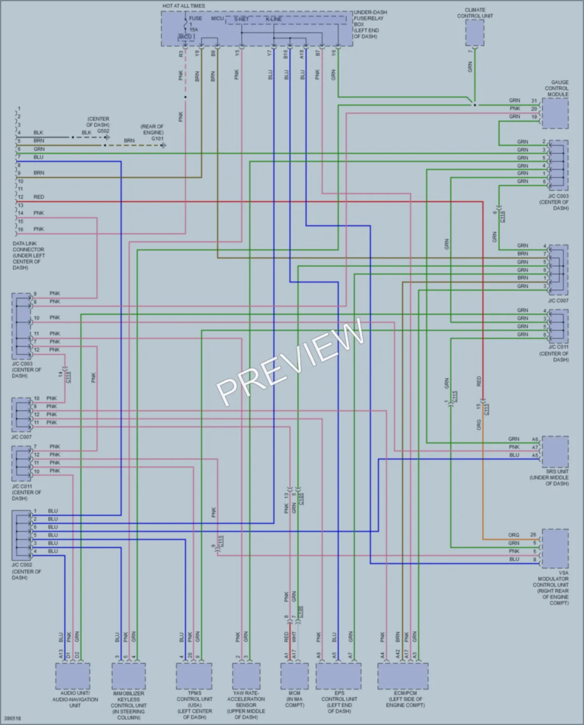 2013 Honda CRZ Computer Data Lines wiring diagram preview