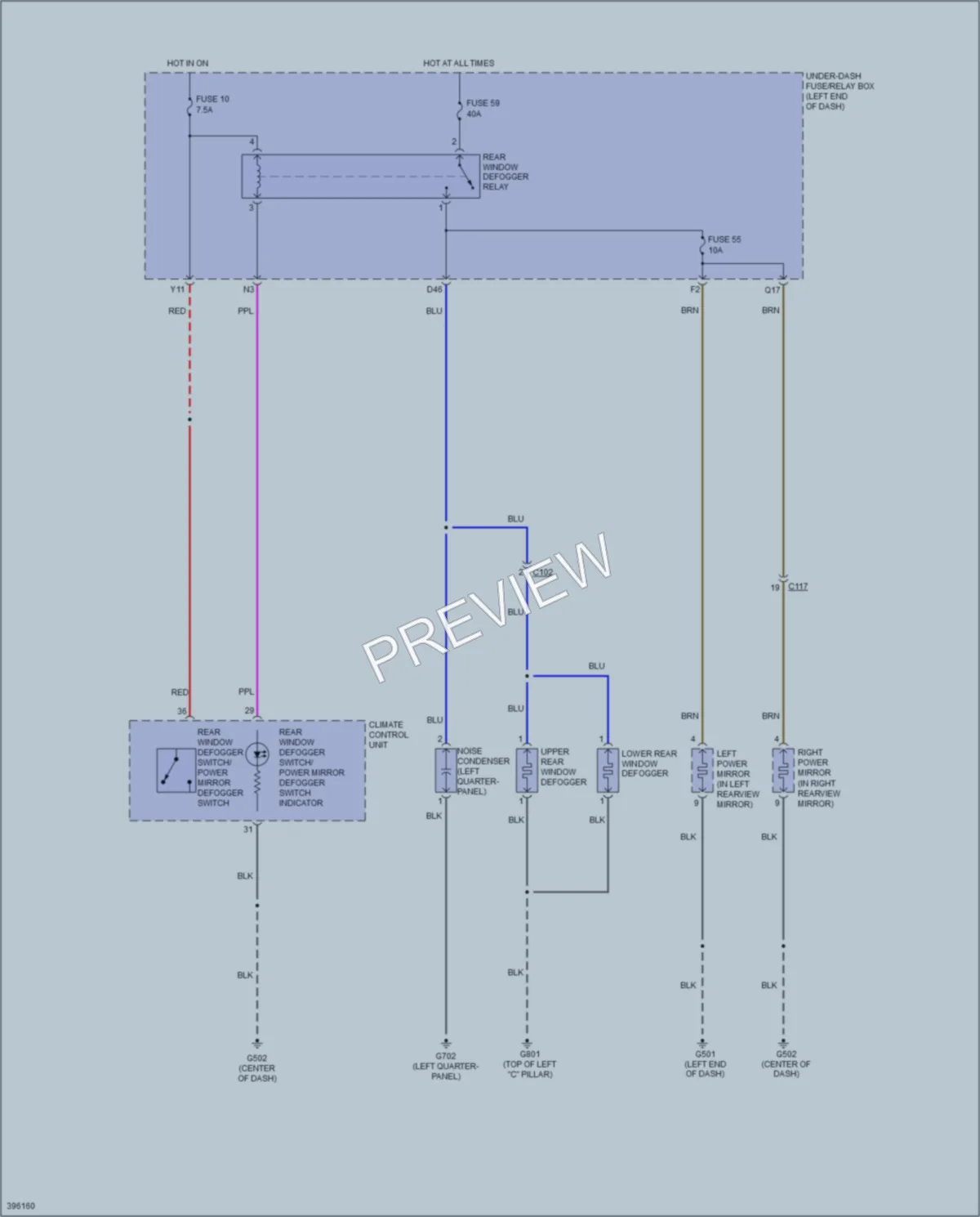 2013 Honda CRZ Defoggers wiring diagram preview
