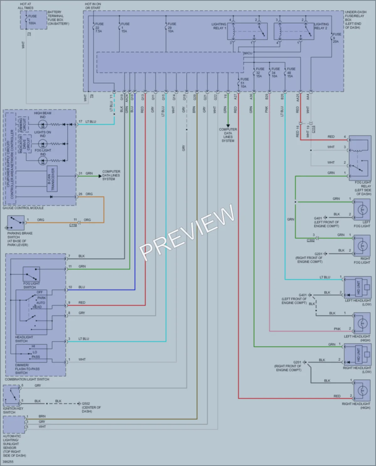 2013 Honda CRZ Headlights wiring diagram preview