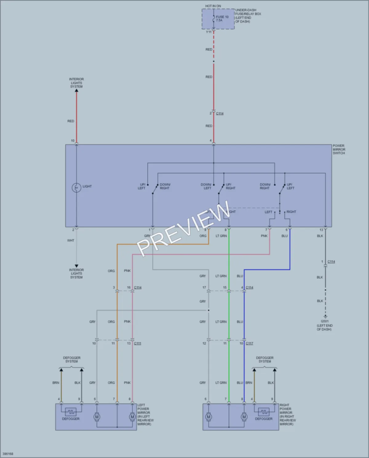 2013 Honda CRZ Power Mirrors wiring diagram preview