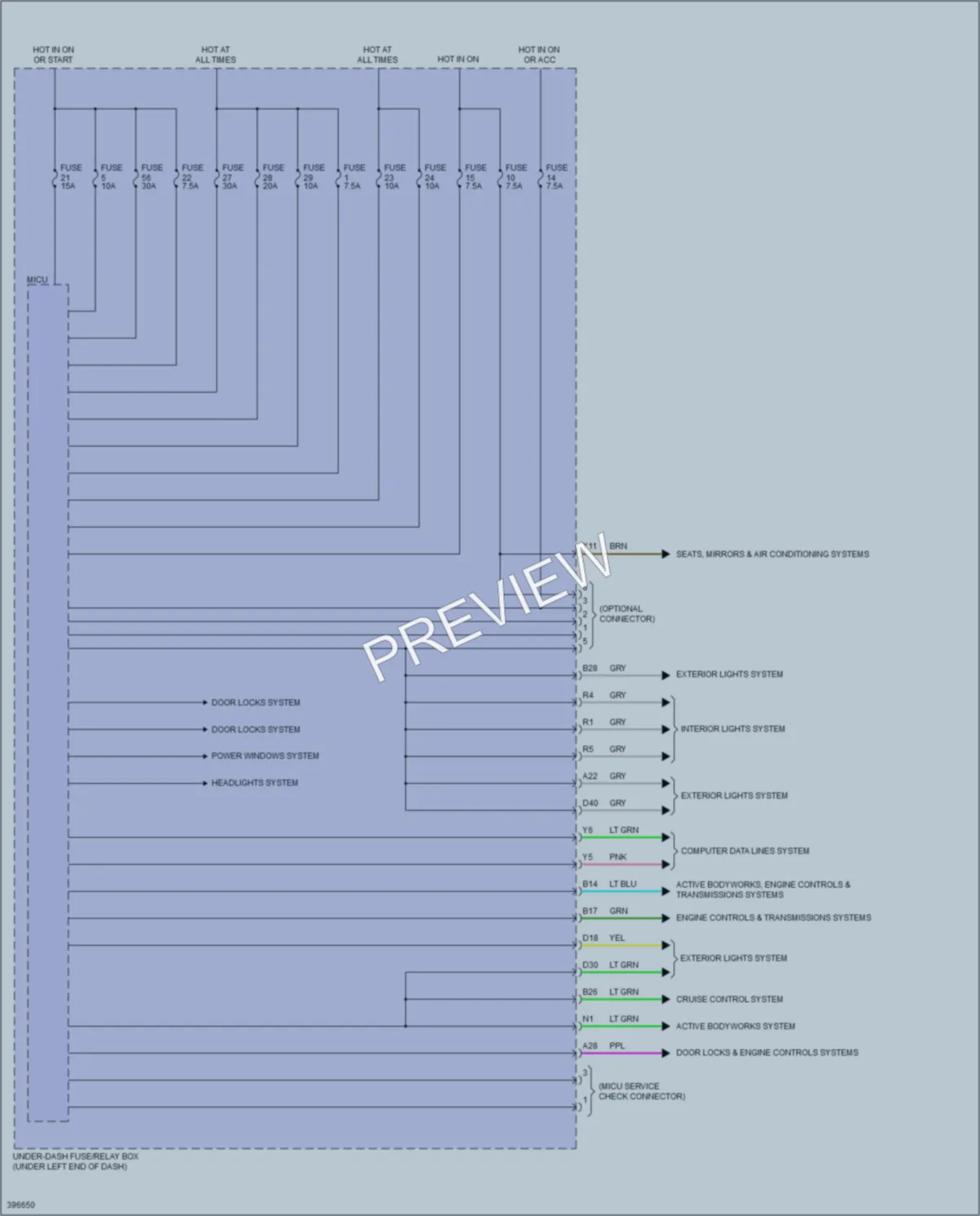 2013 Honda Fit Body Control Modules wiring diagram preview