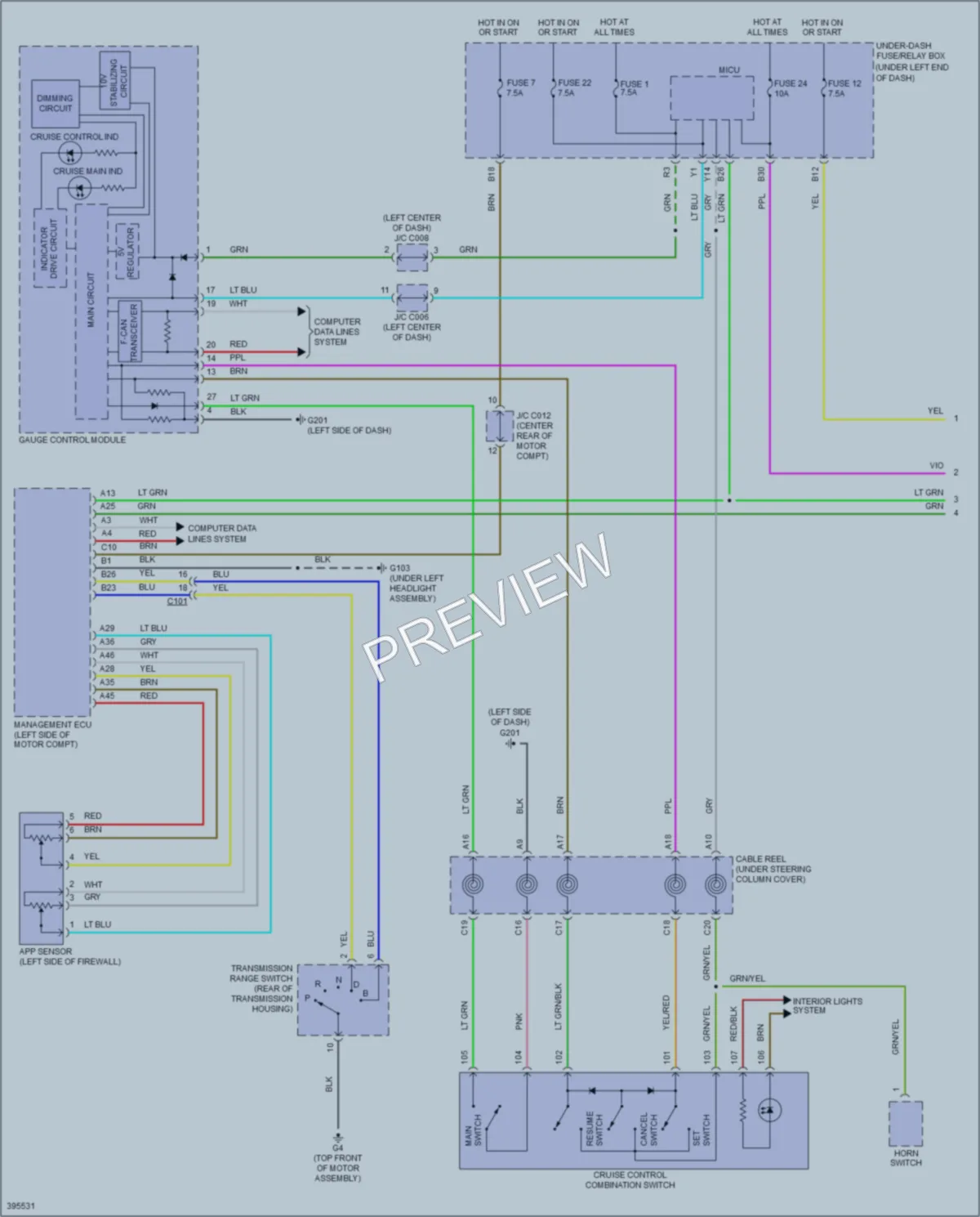 2013 Honda Fit Cruise Control wiring diagram preview