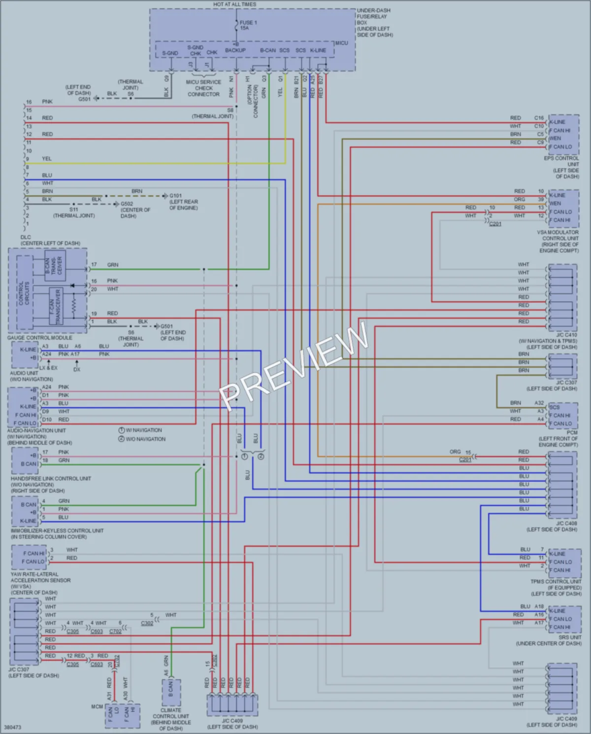 2013 Honda Insight Computer Data Lines wiring diagram preview