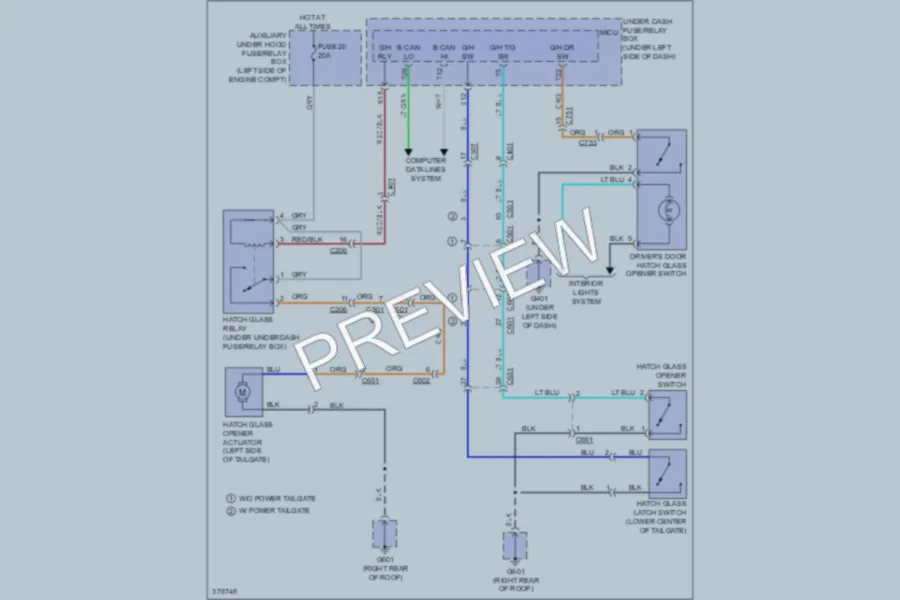 2013 Honda Pilot Trunk Tailgate Fuel Door wiring diagram preview
