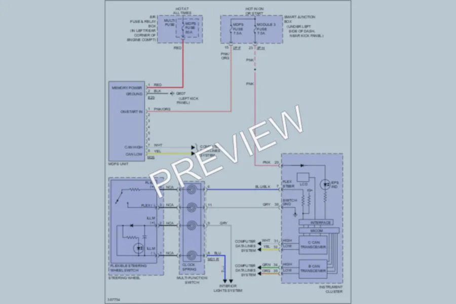 2013 Hyundai ElantraGT Electronic Power Steering wiring diagram preview
