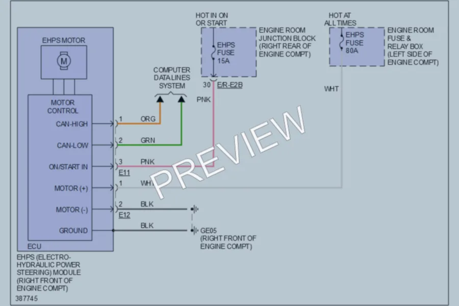 2013 Hyundai Equus Electronic Power Steering wiring diagram preview