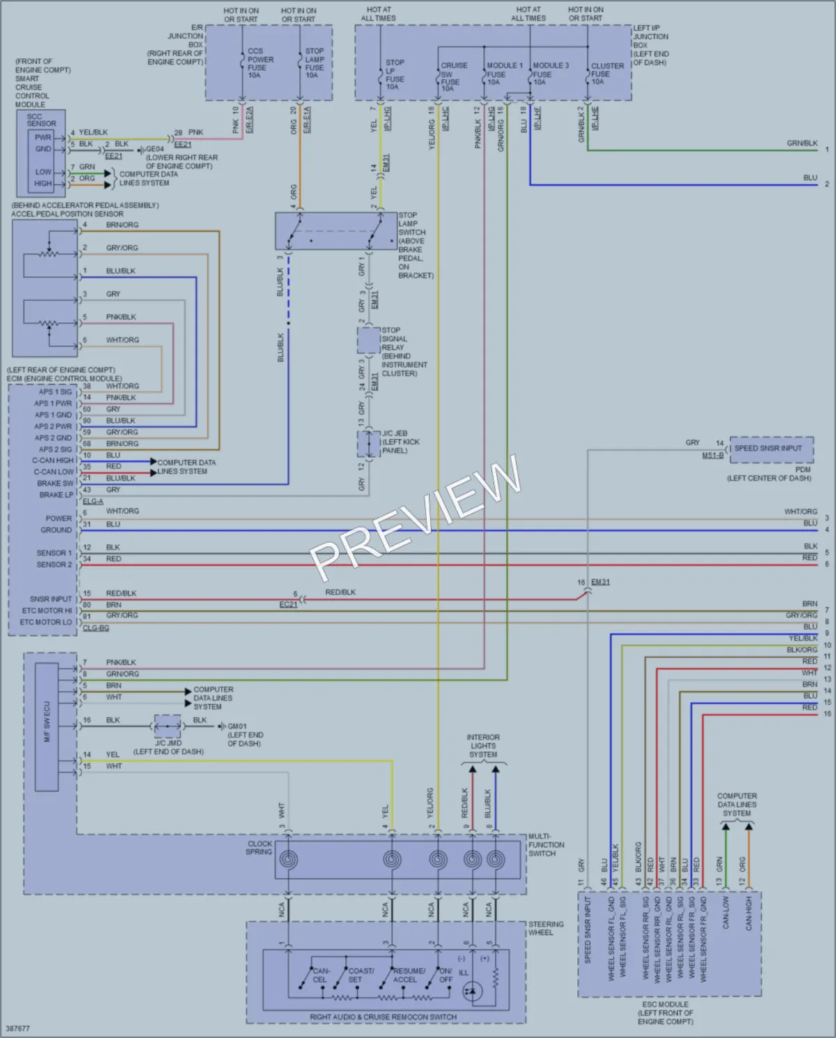 2013 Hyundai Genesis Cruise Control wiring diagram preview